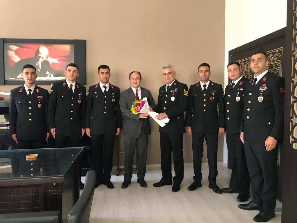 Jandarma Teşkilatının 184. Kuruluş Yıldönümü Nedeniyle Kaymakam Osman ALTIN'a Nezaket Ziyareti